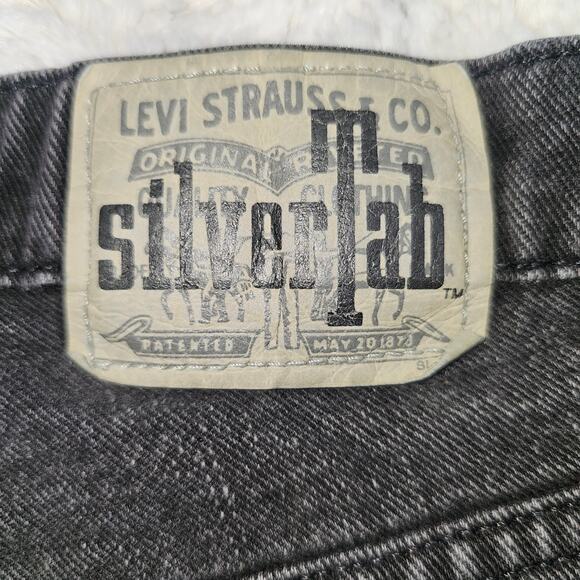 Levis Vintage Silvertab Black Denim Jeans Size 32x33 - Picture 8 of 14